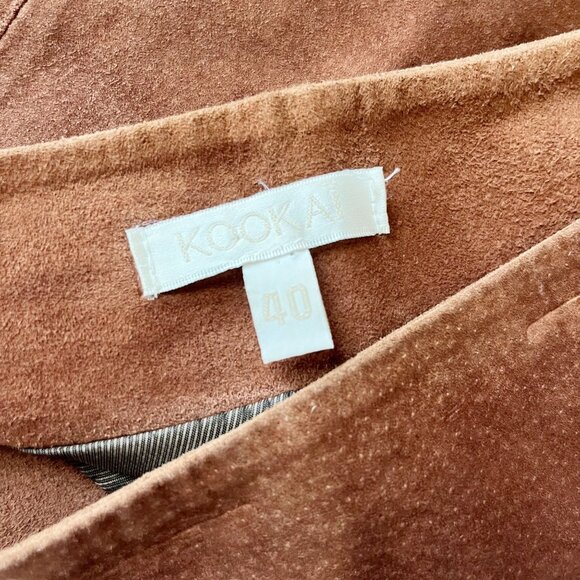 Kookai Brushed Pigskin Leather Mini Skirt Y2K - Size 42, US 10 - Picture 4 of 7